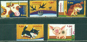 Украина, 2011, Подворье (I), Домашние Животные, 4 марки из блока